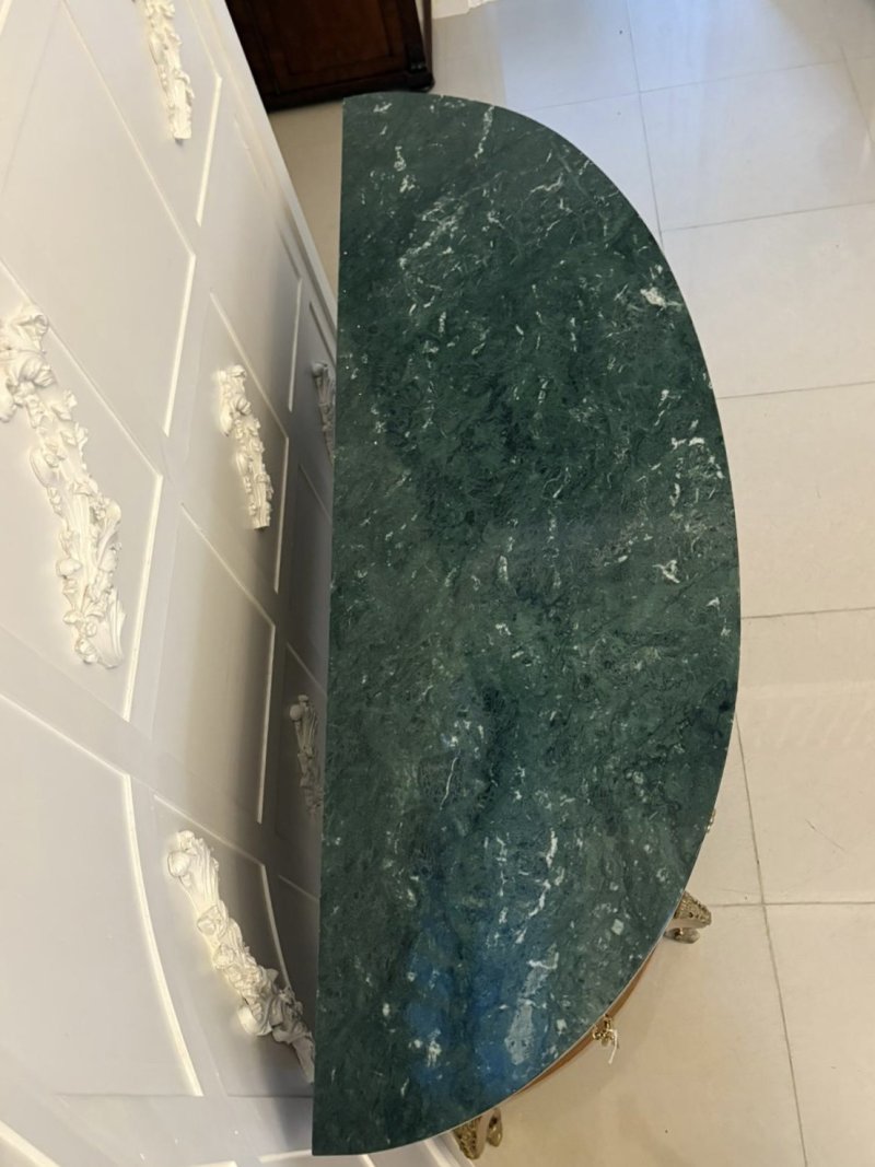 Fine Quality Antique French Kingwood Marquetry and Parquetry Inlaid Marble Top Sideboard